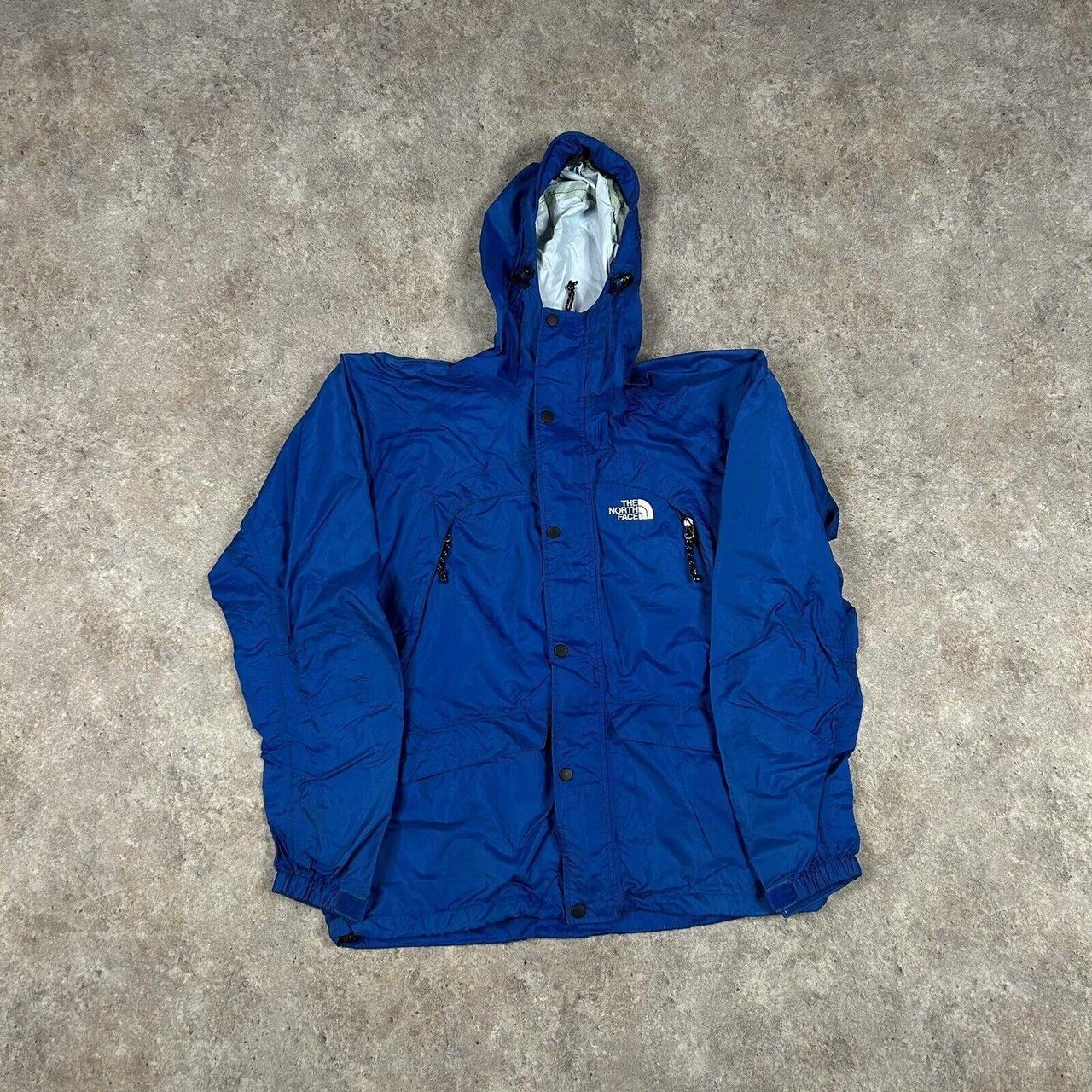 North Face Coat Mens Medium Blue Raincoat Full Zip... Depop