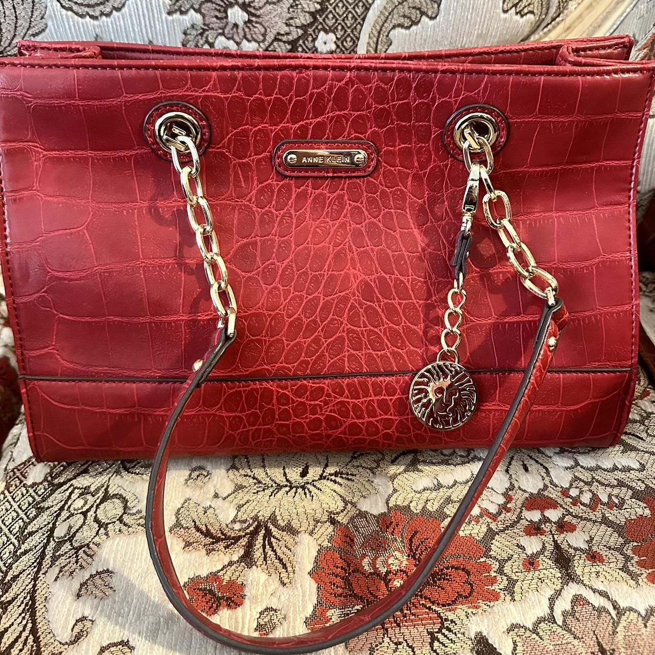 Satchel Bags Anne Klein Red Bag RED ANNE KLEIN HAND LEOPARD PRINT
