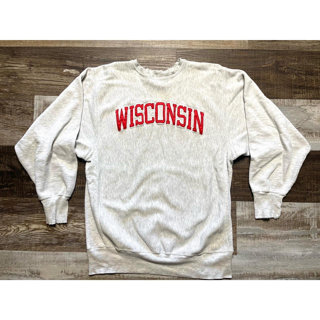 Vintage 90s Champion Reverse Weave Wisconsin College...