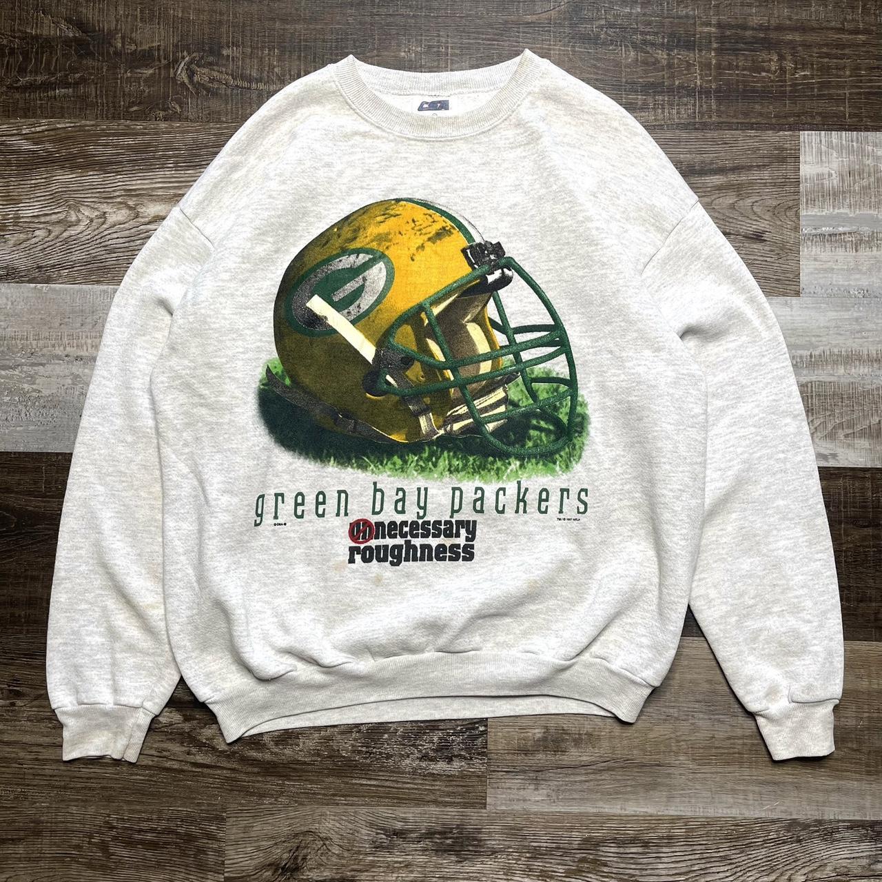 NFL Sweatshirt Green Bay Packers 90s Vintage USA Jumper, Green, Mens Large