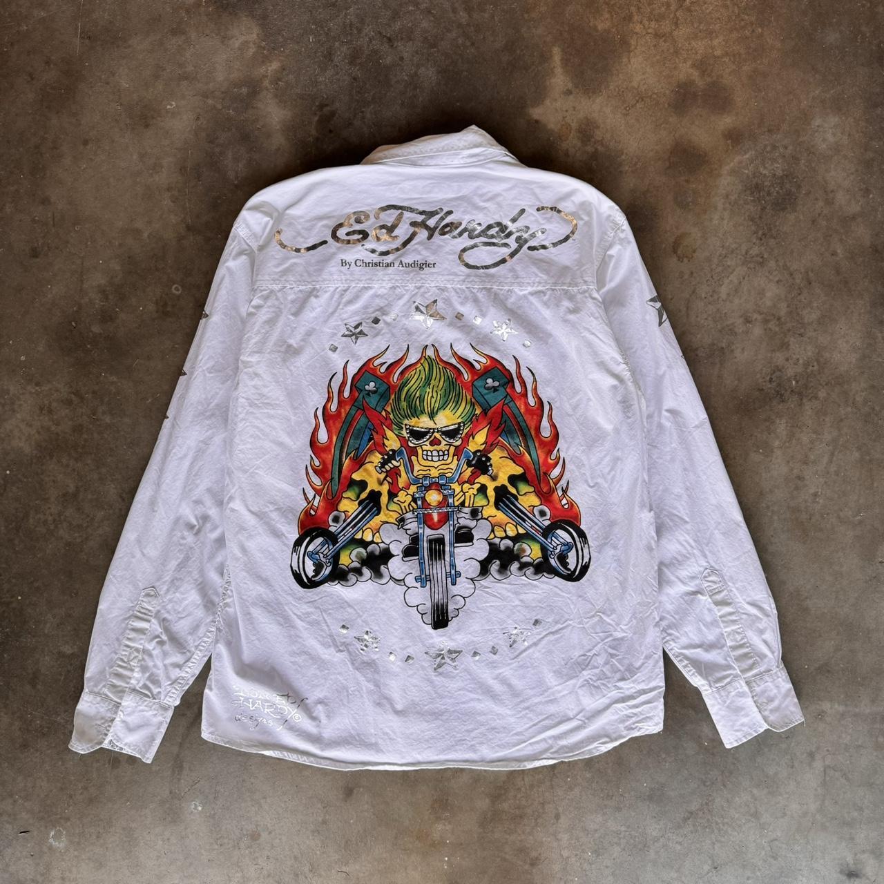 Ed hardy button down shirt hotsell