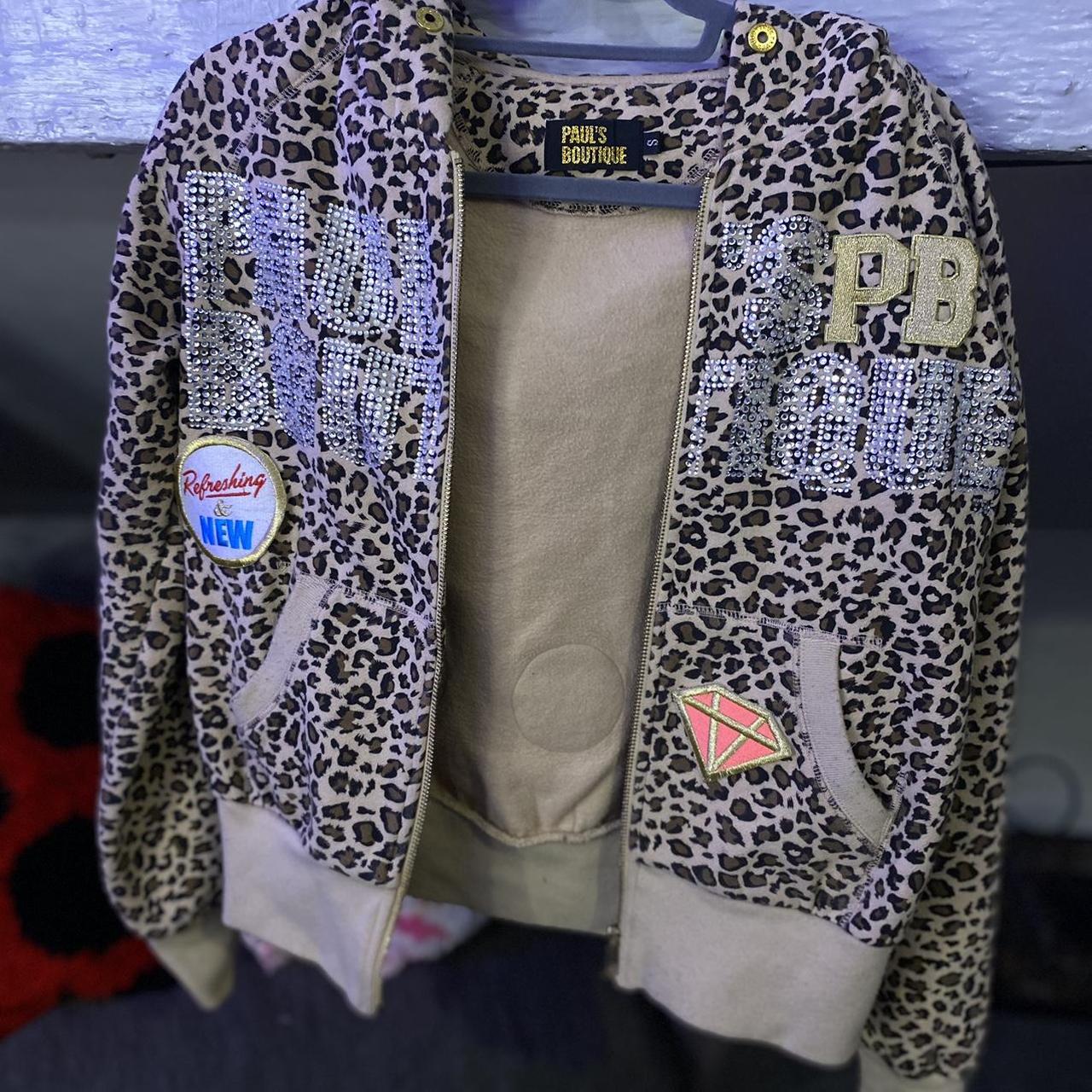 pauls boutique cheetah hoodie with diamante detail... Depop