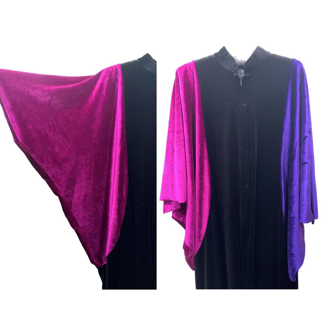 70s era batwing color block caftan, dressing robe in... - Depop