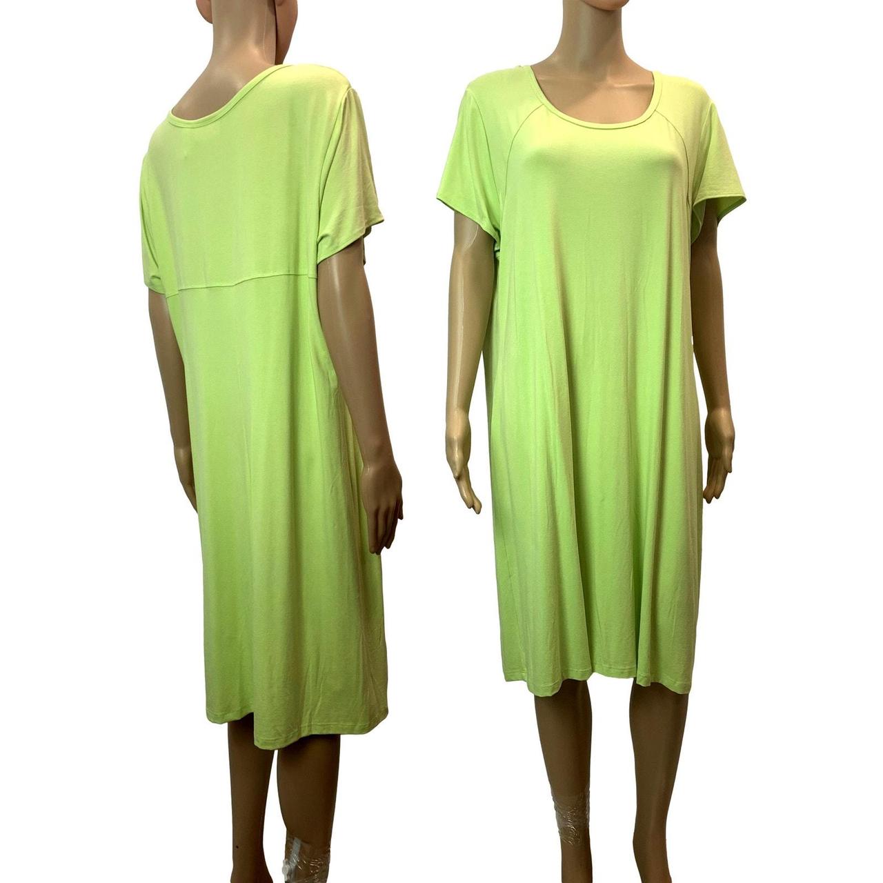 Chico's lime green t shirt dress in soft flowy 95%... - Depop