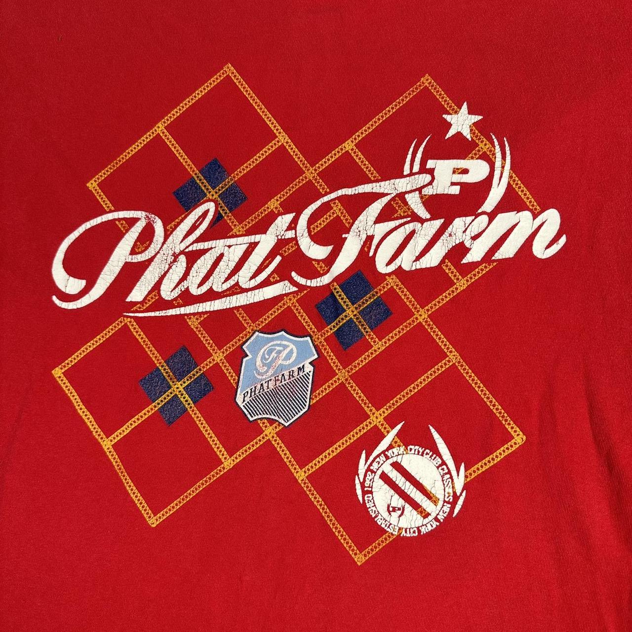 Vintage Phat Farm Made in USA Red T Shirt New York | Depop