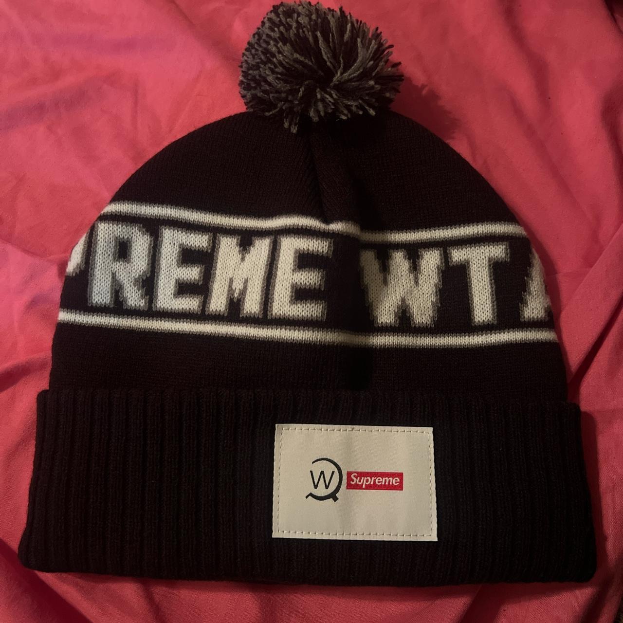 Wtaps supreme collab beanie Black OS Authentic... - Depop