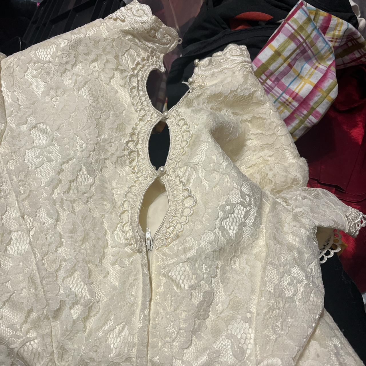 Gunne Sax Women's White and Black Dress (4)