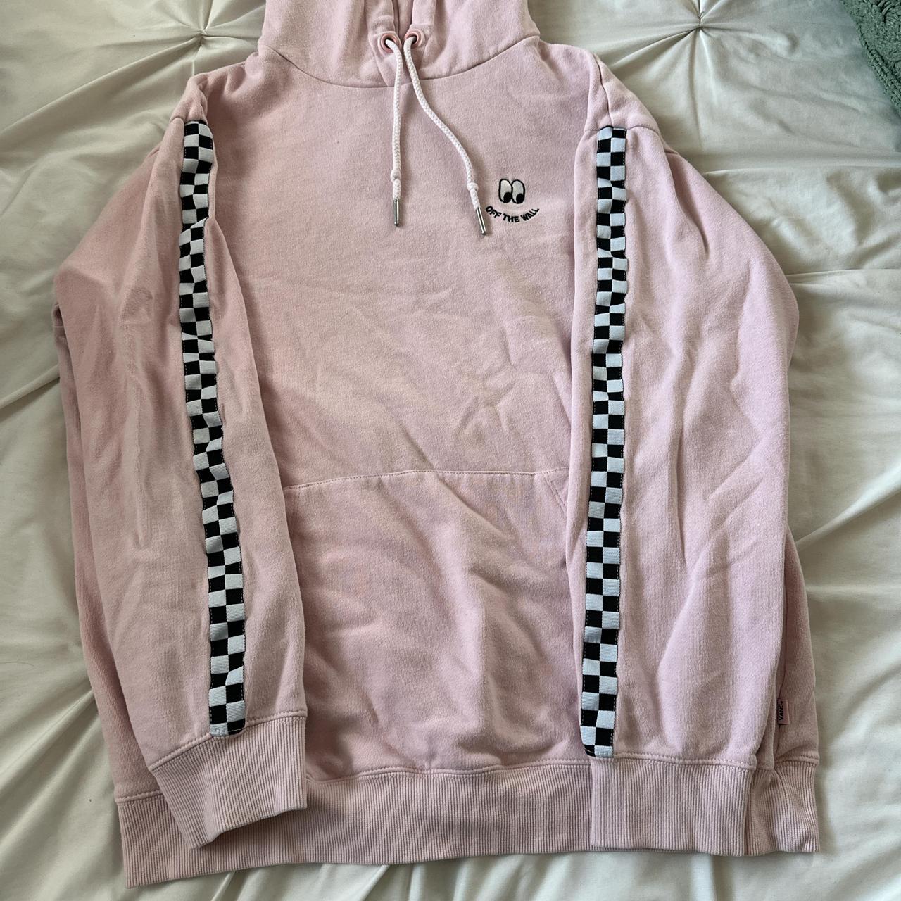 Vans x Lazy Oaf pink oversized hoodie small stains. Depop