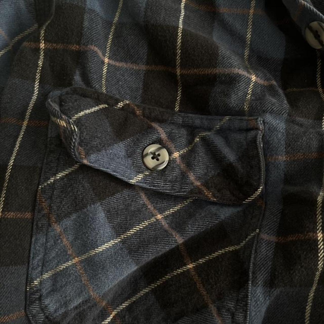 Vintage blue and black oversized flannel #vintage - Depop