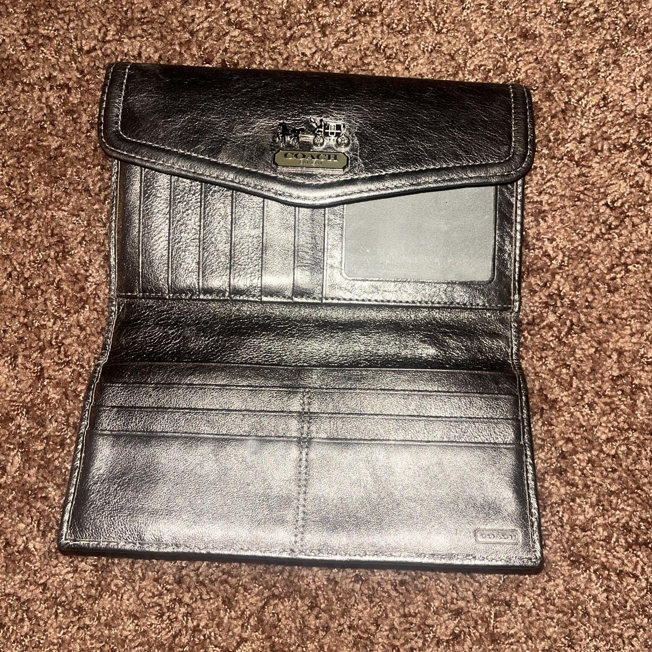 vintage coach leather/fabric wallet used but in... - Depop