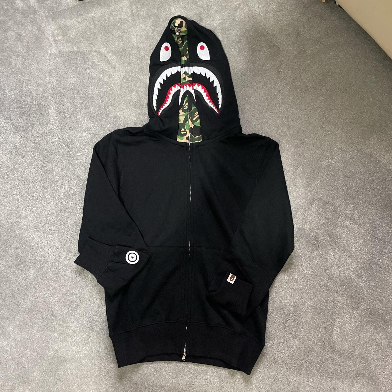 Black BAPE hoodie double hooded Size medium Brand... - Depop