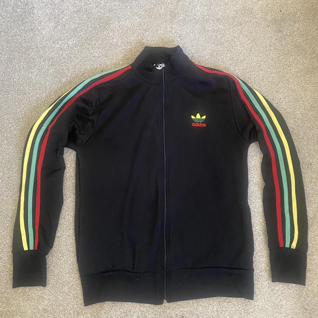 ️‍🔥Rare adidas jacket - RASTA colourway ️‍🔥 Markings on... - Depop