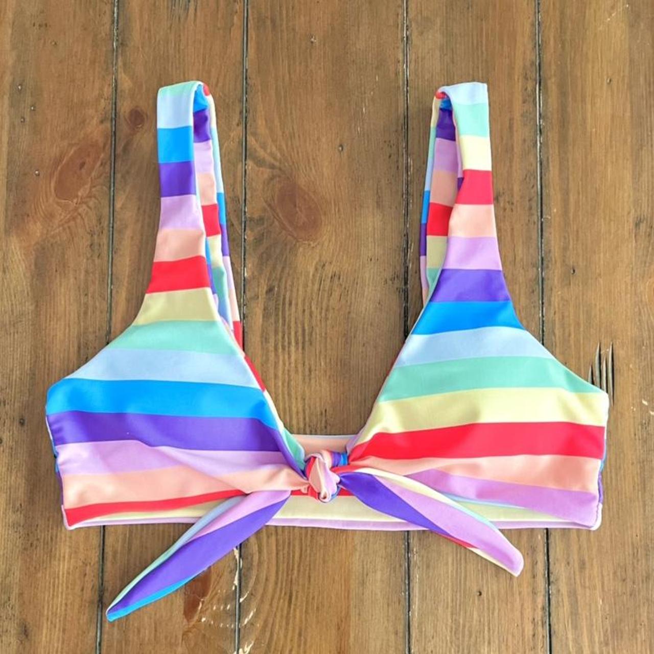 Zaful Rainbow Bikini Top. Women's Size Medium. Fits - Depop