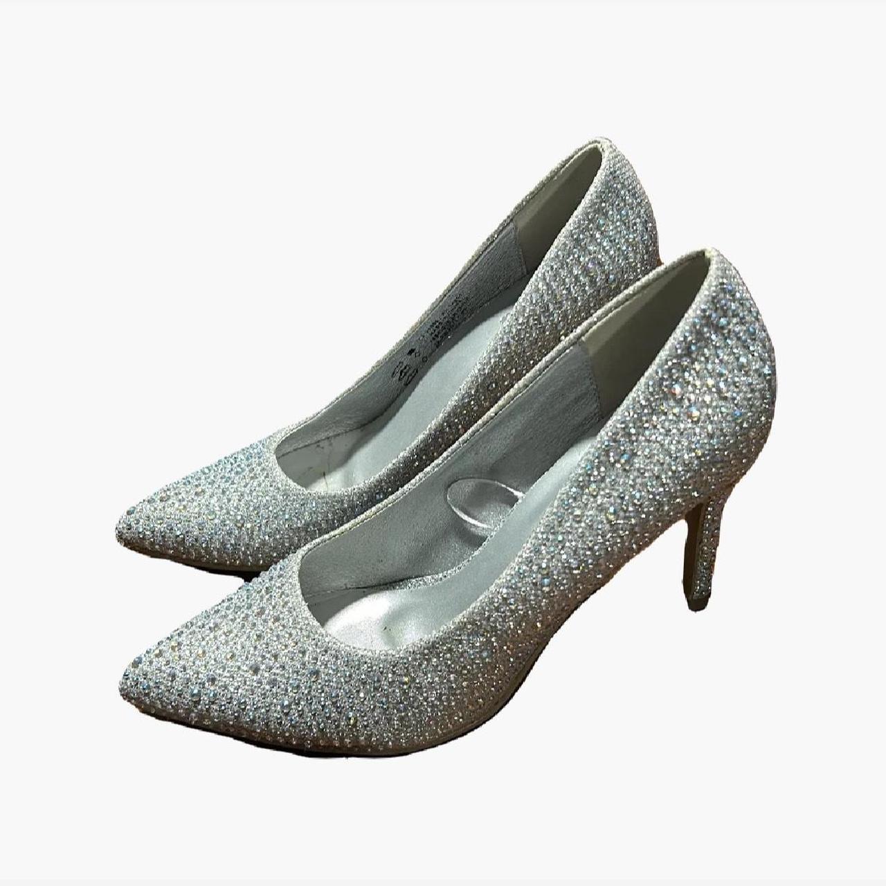 Sparkly light grey heels. Only worn once. Perfect