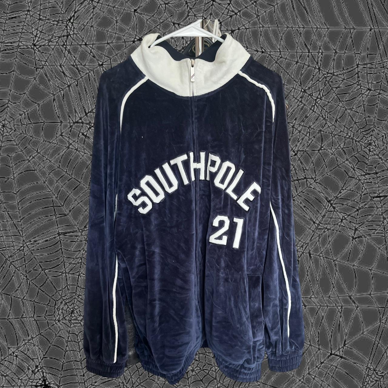 y2k hiphop southpole baggy velvet jacket -size | Depop