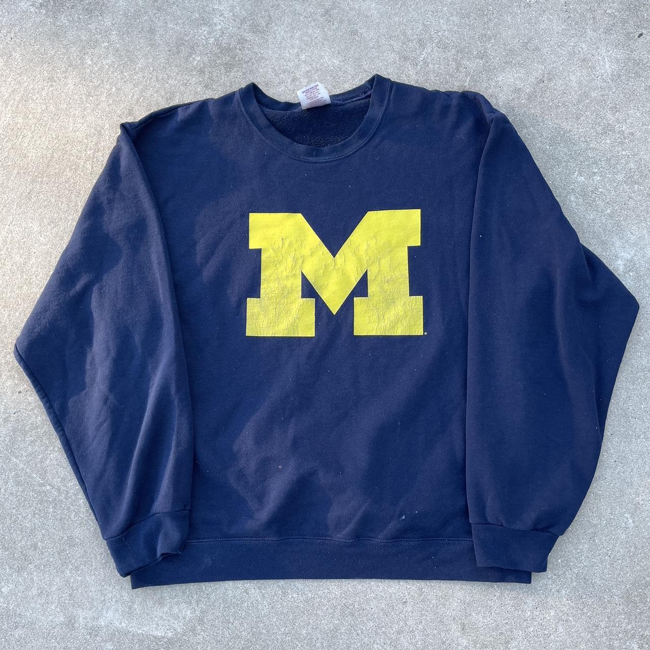 vintage michigan wolverines crewneck size... - Depop