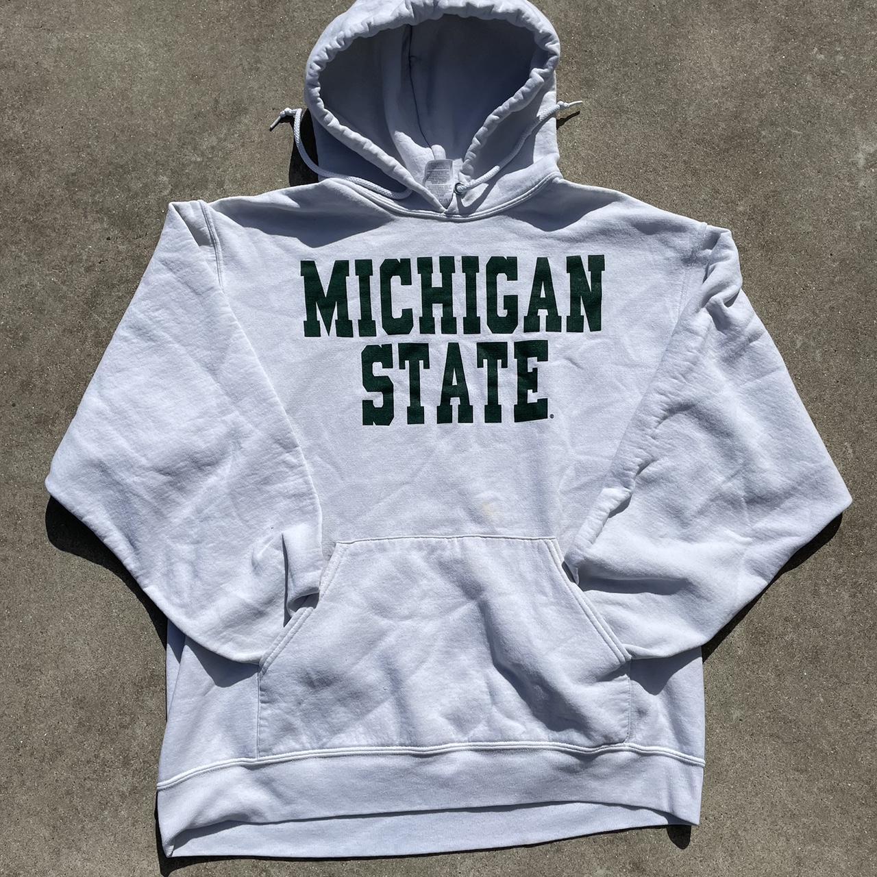 vintage michigan state hoodie size large good... - Depop