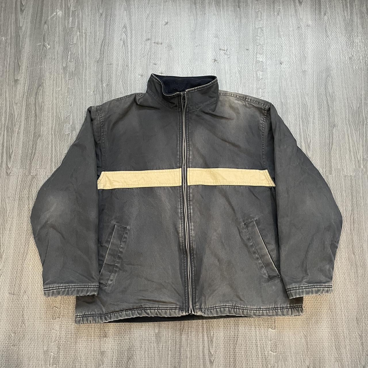 vintage 90s steve and barry’s canvas jacket size... - Depop