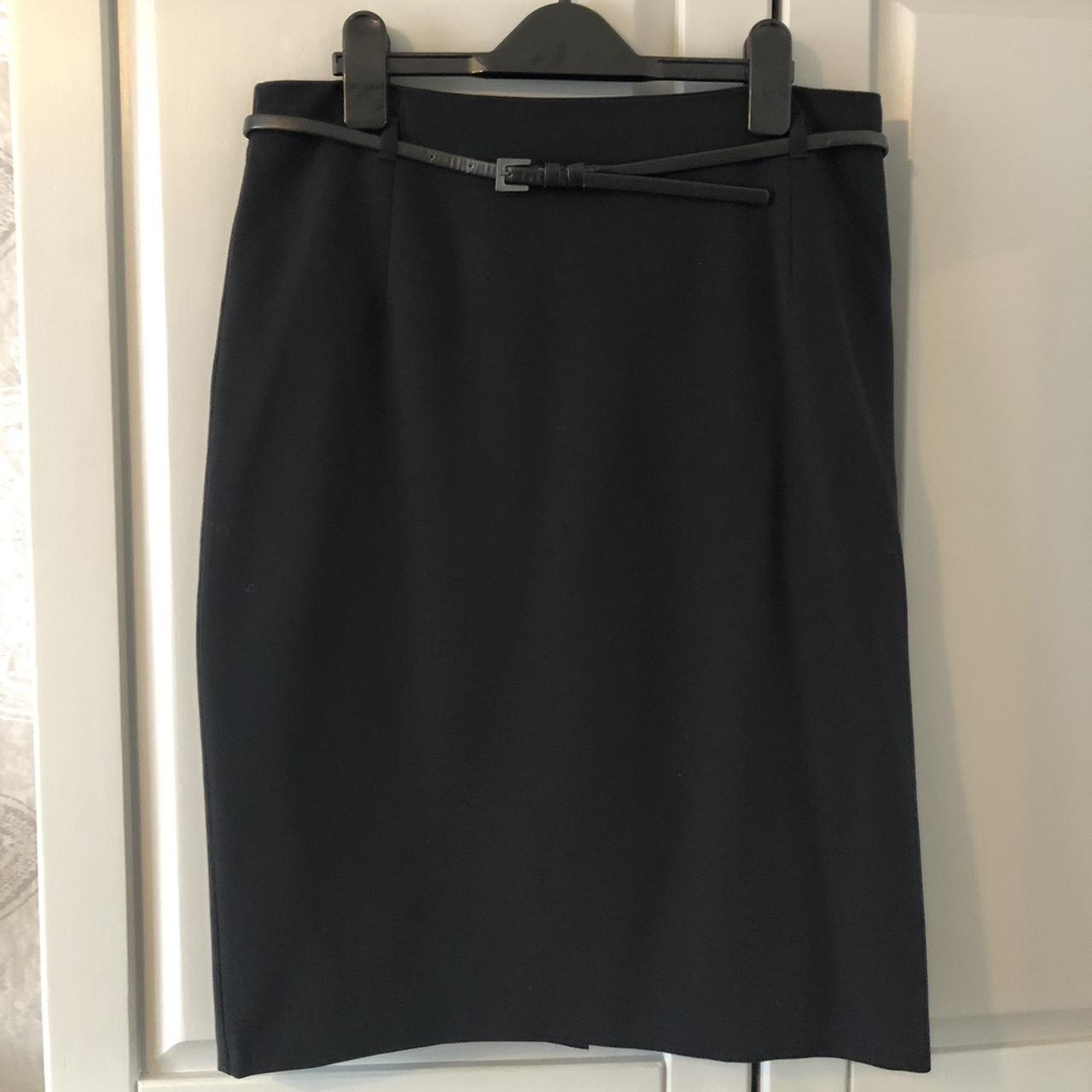 M&S black pencil skirt With belt Zip up fastening... Depop