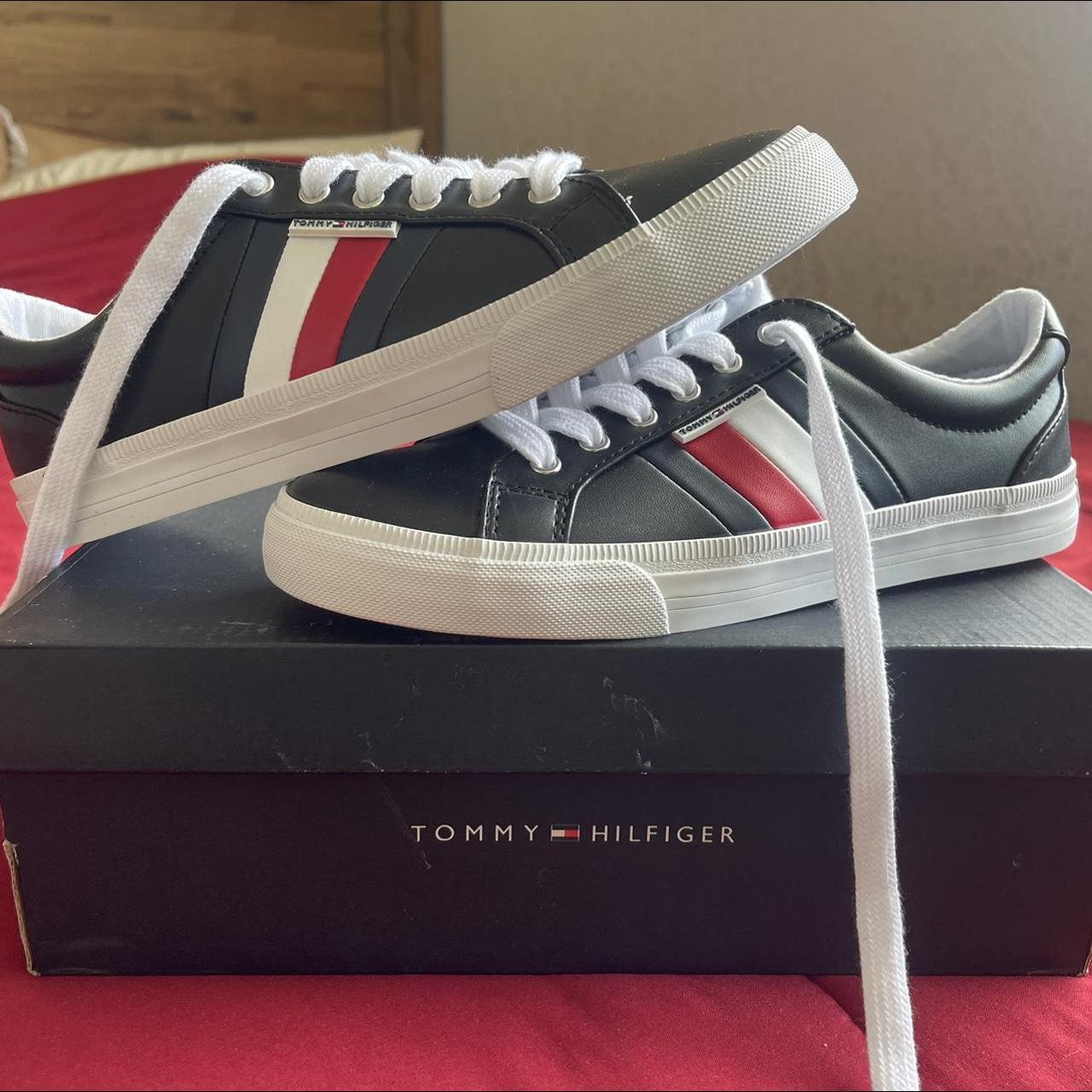 Tommy hilfiger womens black clearance trainers