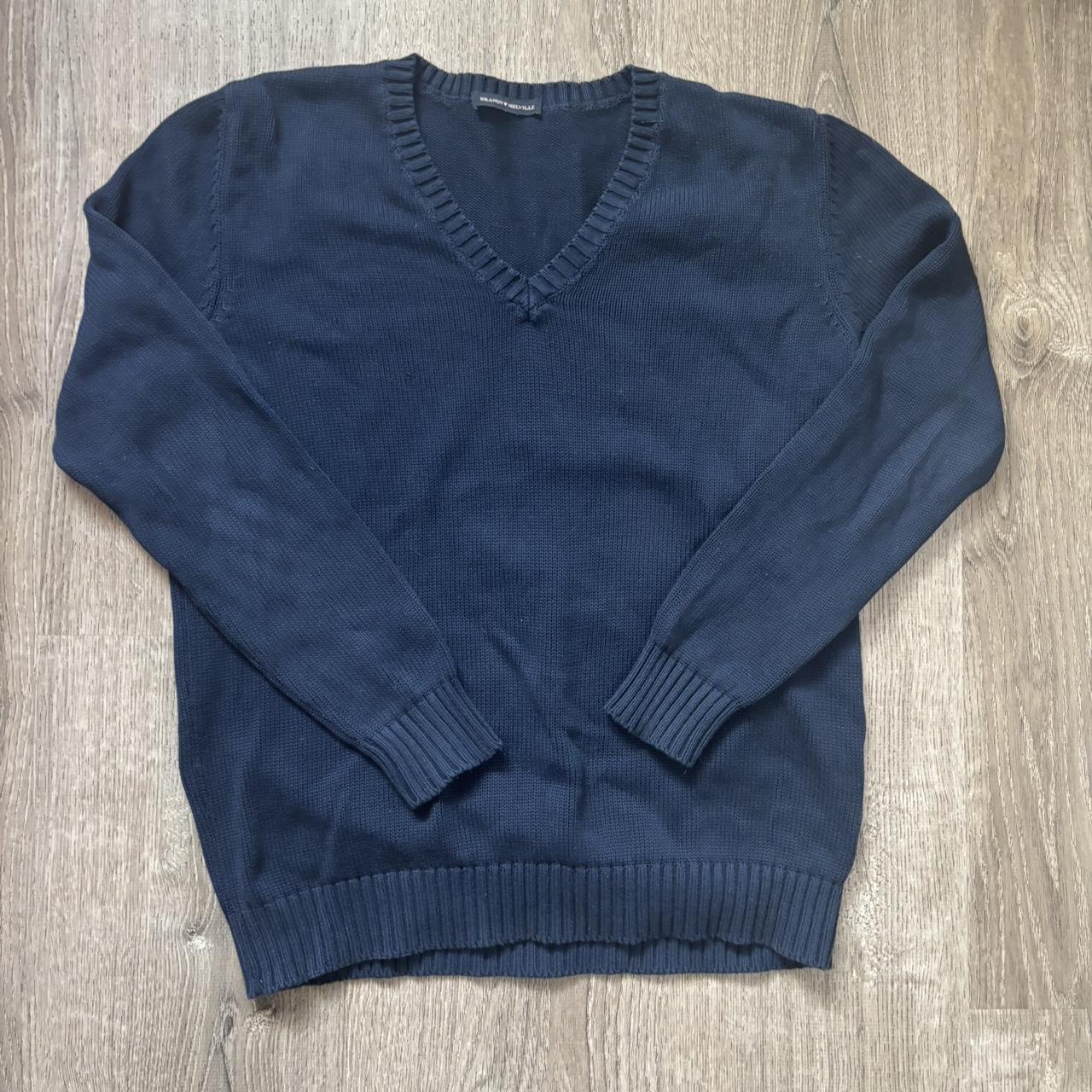navy sweater brandy melville oversized sweater Brandy Melville Women's Sweater Navy/Blue One size – Blue
