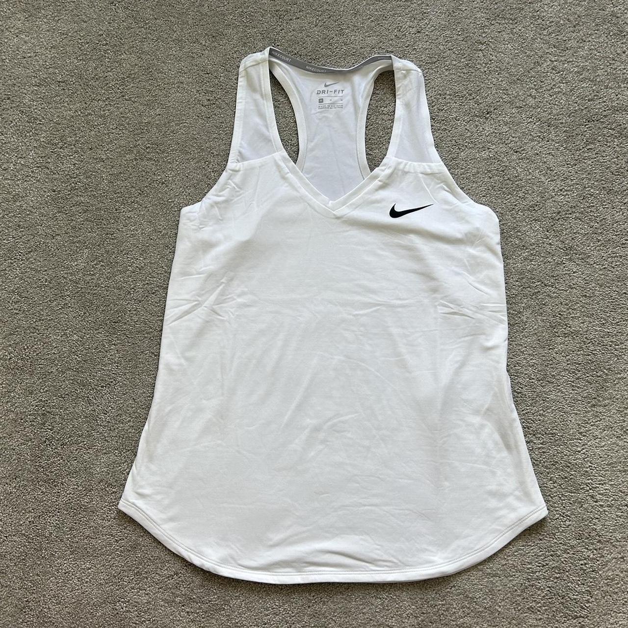 NikeCourt DriFit VNeck Racerback White Tennis Vest... Depop