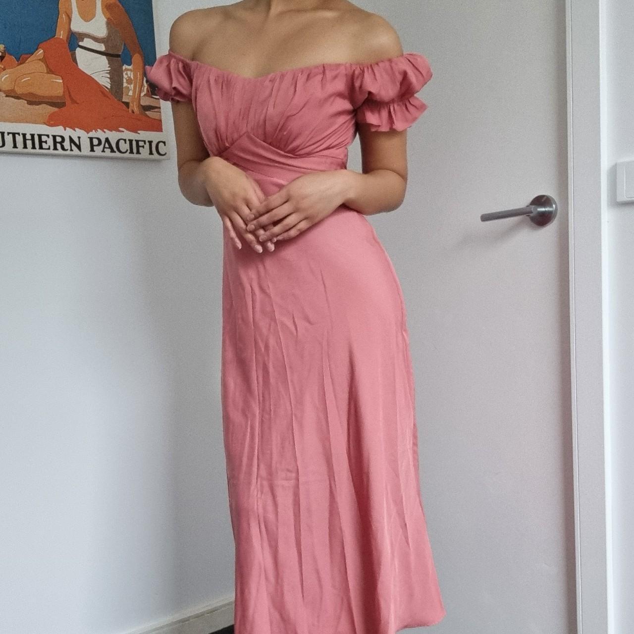 Petal & Pup Oralie Dusty Pink Midi Dress • Brand... - Depop
