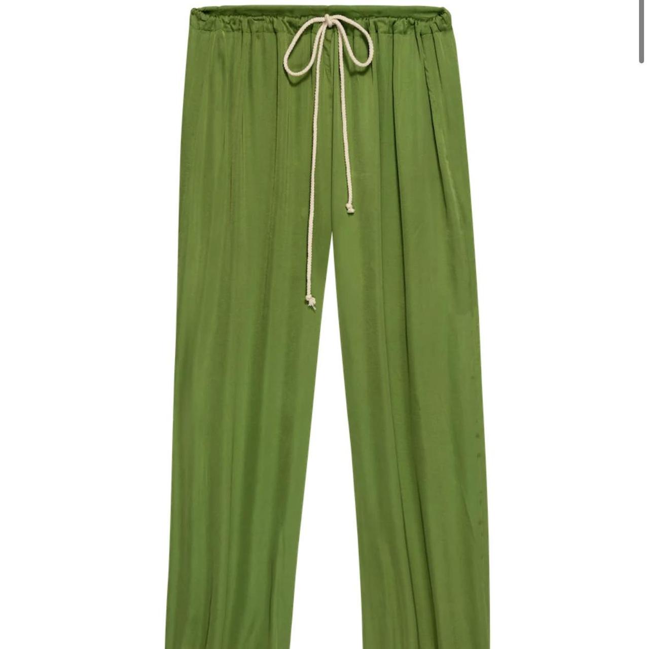 Donni. Green silk pants Color: Matcha A little... - Depop