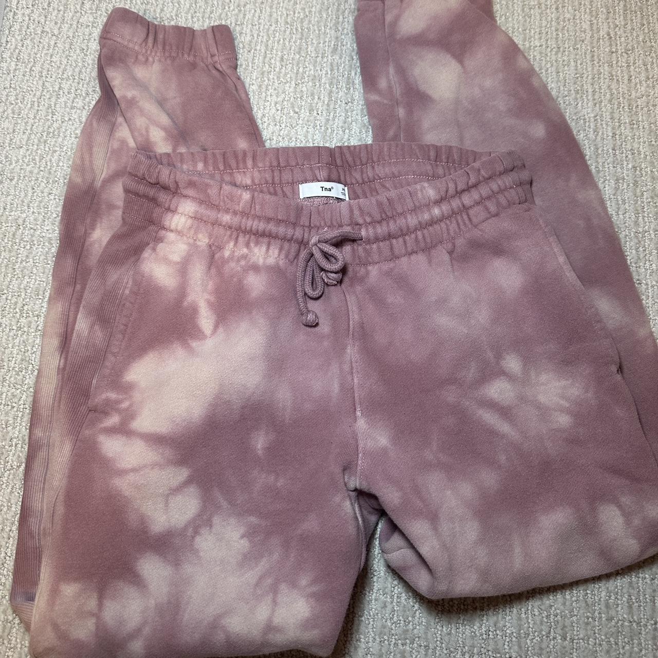 TNA Aritzia pink tie dye bleach sweatpants!