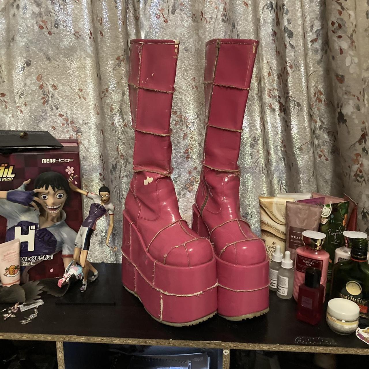 Pink demonia boots best sale