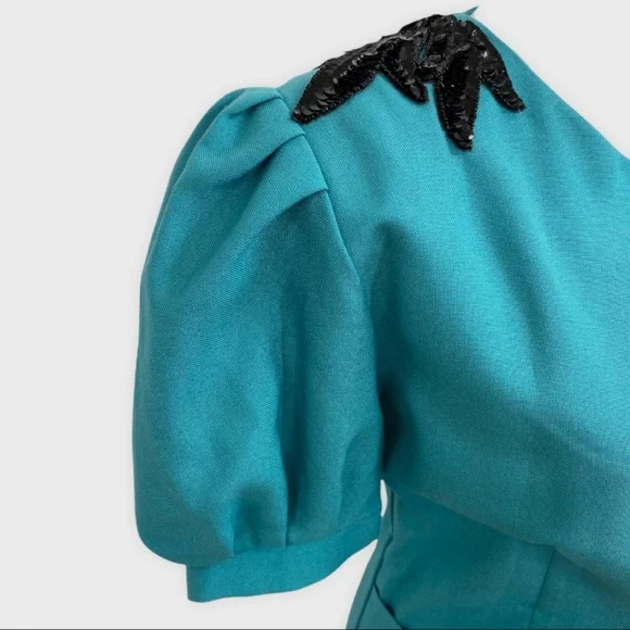 Women's Blue and Black Dress Depop