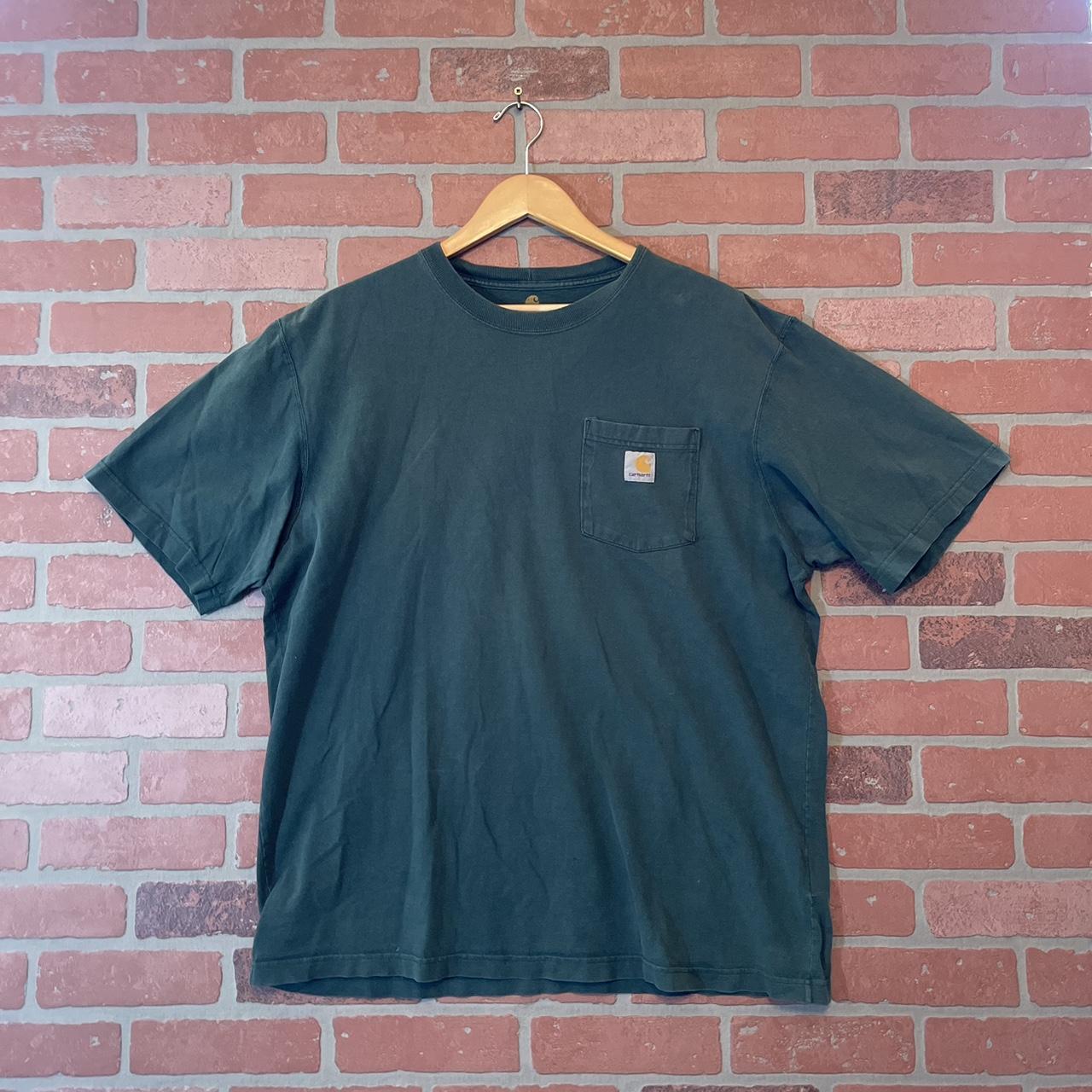 Carhartt Mens Plain Essential Green Pocket... - Depop