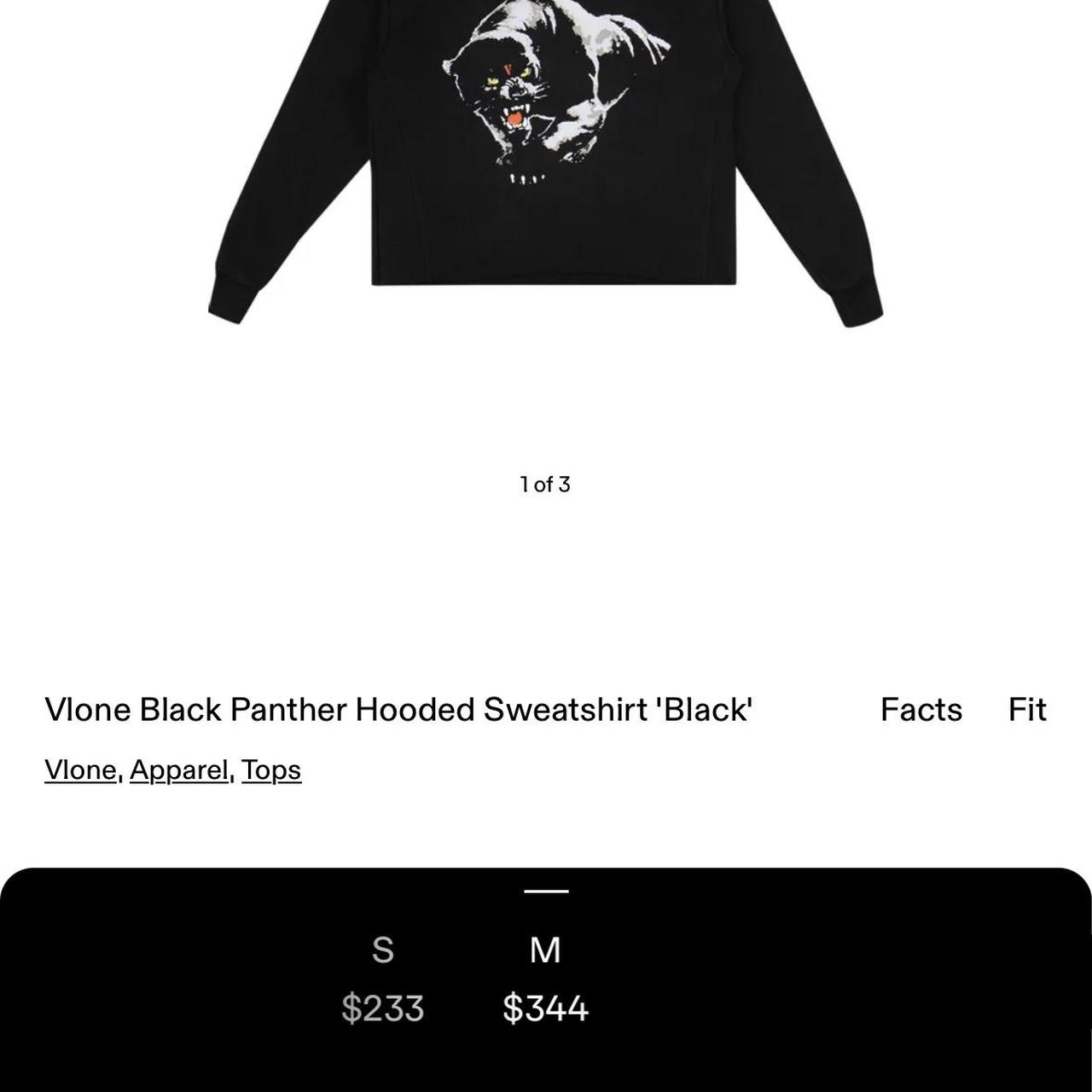 VLONE outlets hoodie black panther XL