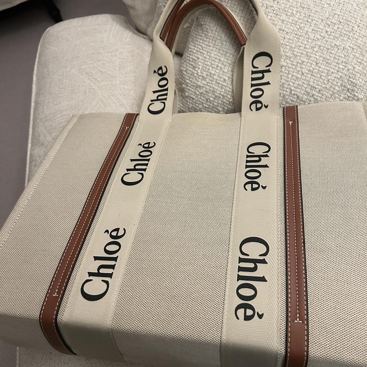 large chloe canvas and tote bag in great condition... - Depop