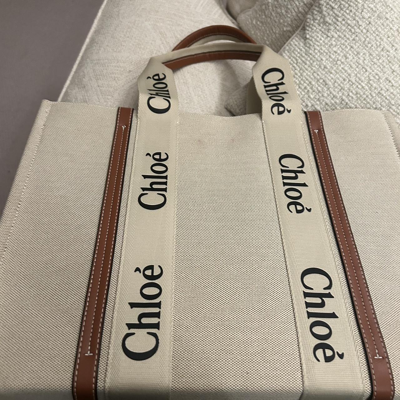 large chloe canvas and tote bag in great condition... - Depop