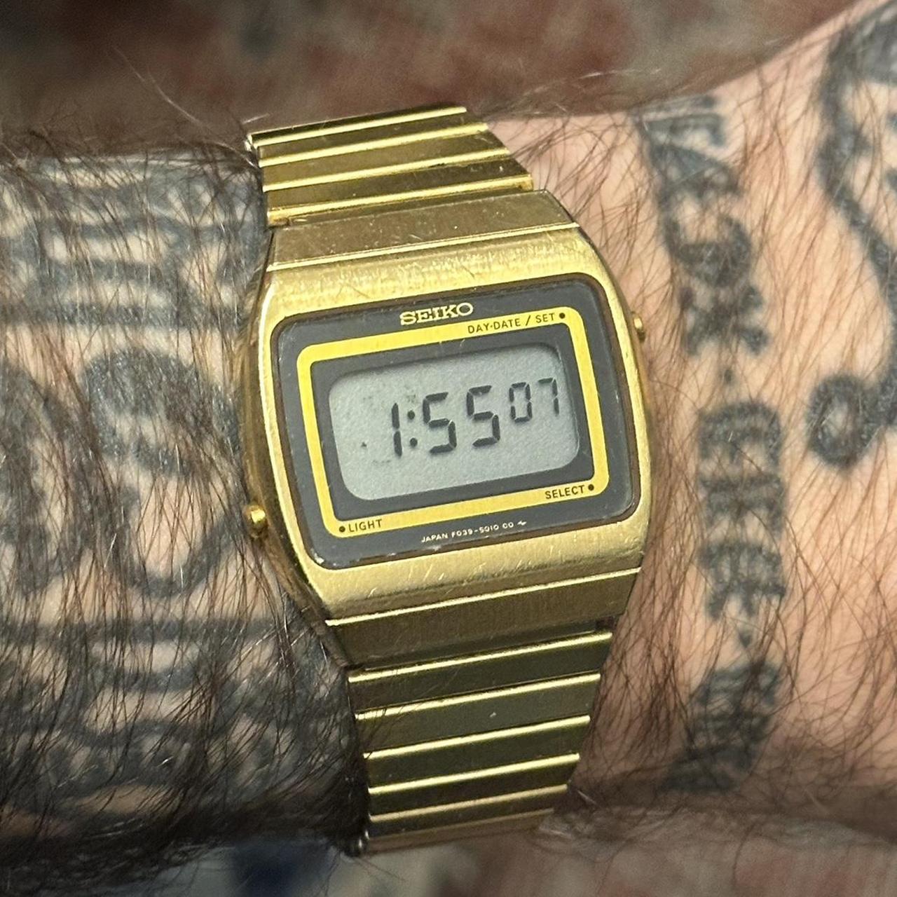 Vintage gold seiko 70’s digital watch with battery - Depop