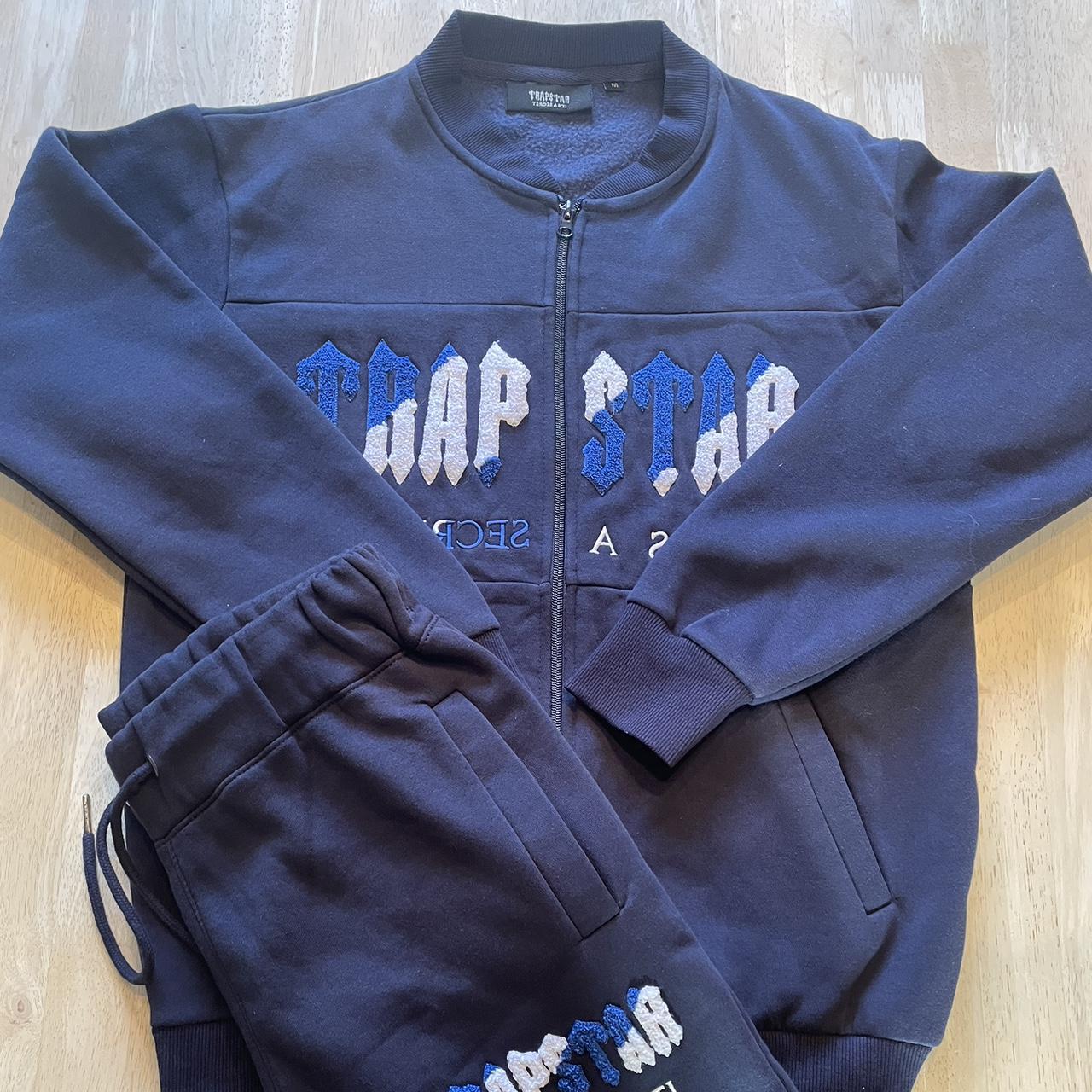 Trapstar chenille zip up tracksuit navy Size... Depop