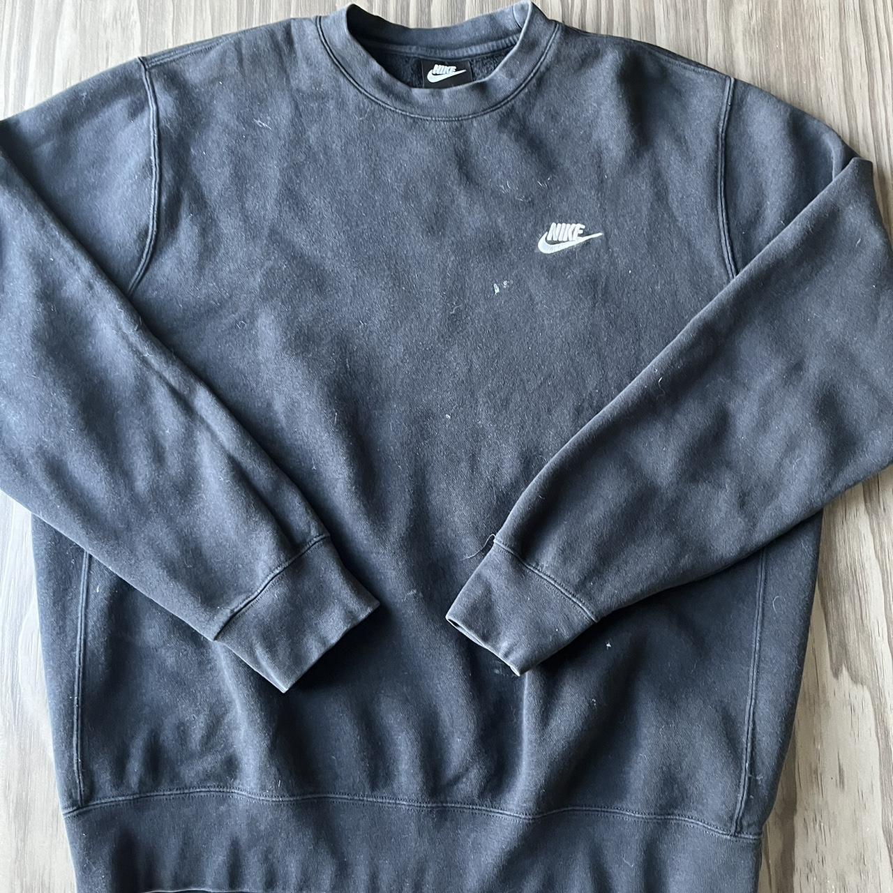 nike black sweatshirt no flaws size L high quality... - Depop