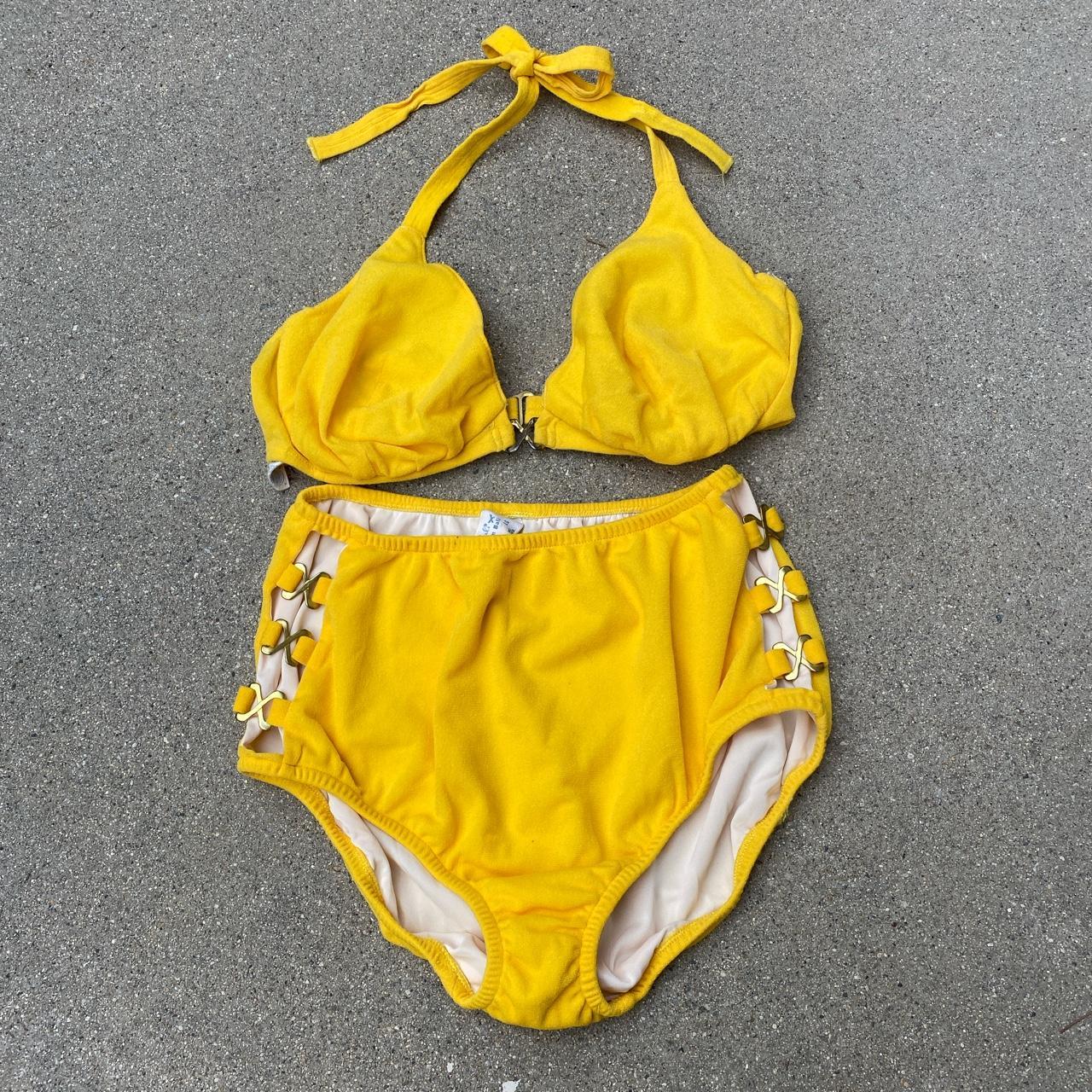 Vintage Bali Yellow Bikini Set 34d Size L True Depop 