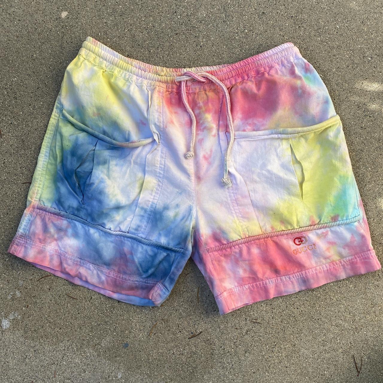 XL TYE-DYE GUCCI (FUCCI) BOAT SHORTS 100% cotton !... - Depop