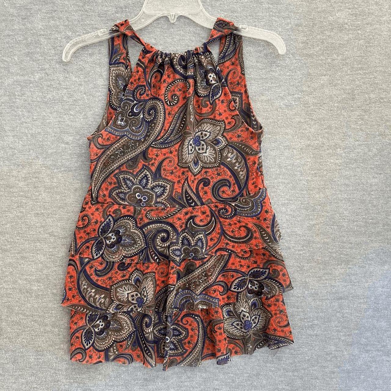 Cache Women's Blouse - Orange - M – Cache Y2K Mes… - image 5