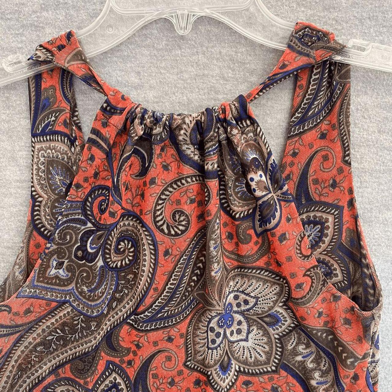 Cache Women's Blouse - Orange - M – Cache Y2K Mes… - image 6