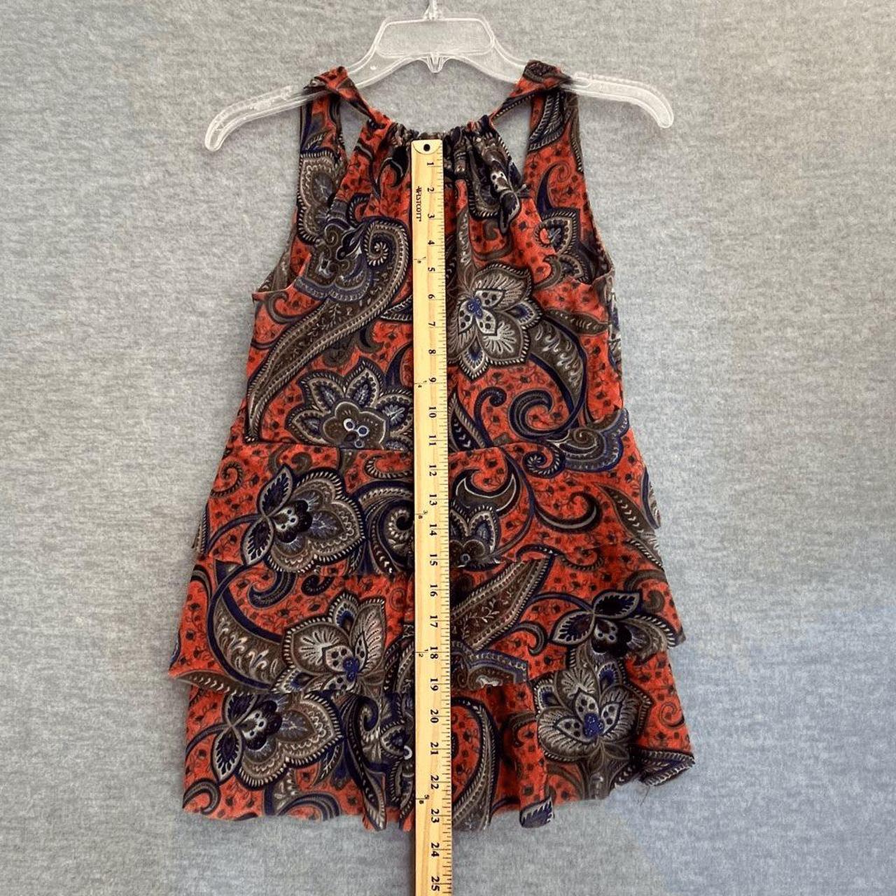 Cache Women's Blouse - Orange - M – Cache Y2K Mes… - image 8