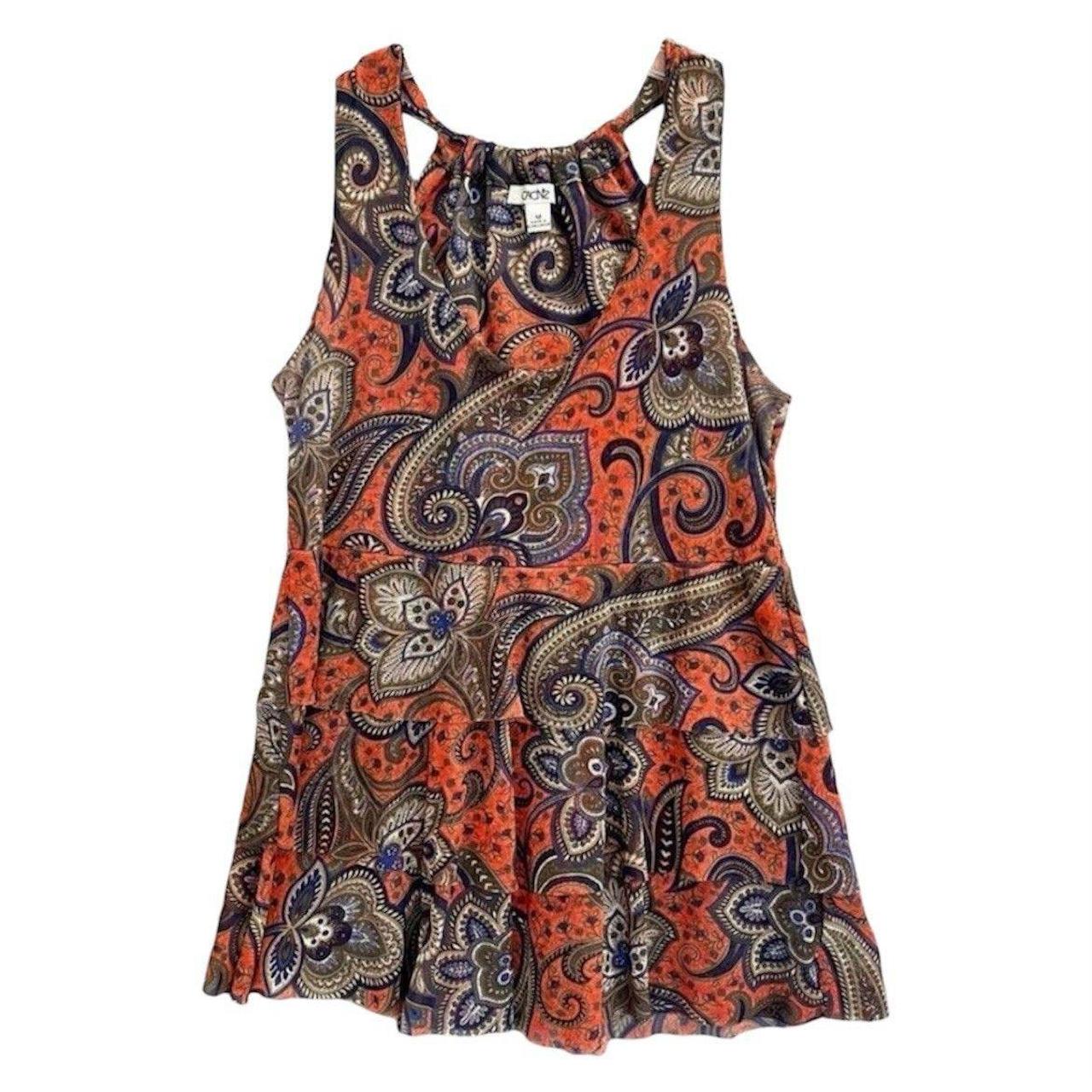 Cache Women's Blouse - Orange - M – Cache Y2K Mes… - image 1