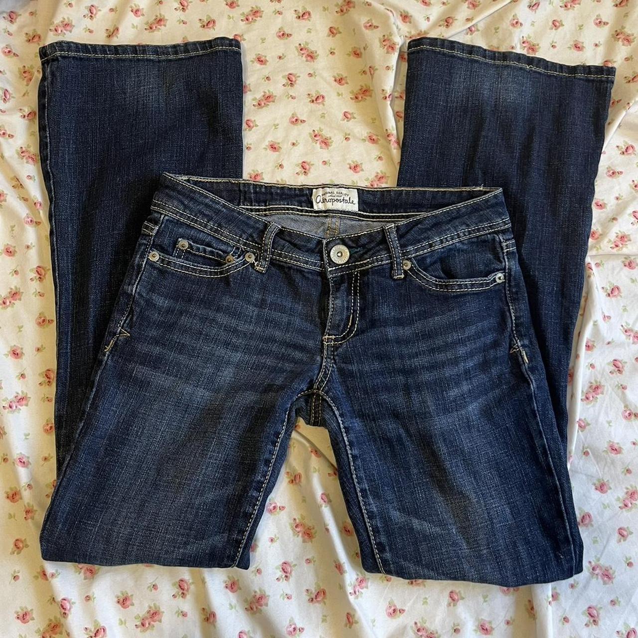 Aeropostale Women's Navy and Blue Jeans | Depop