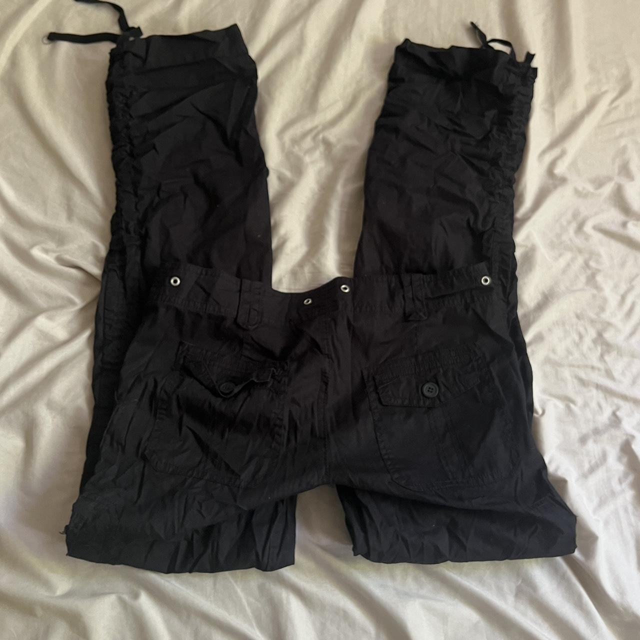 vintage charlotte russe black cargo pants super low... - Depop