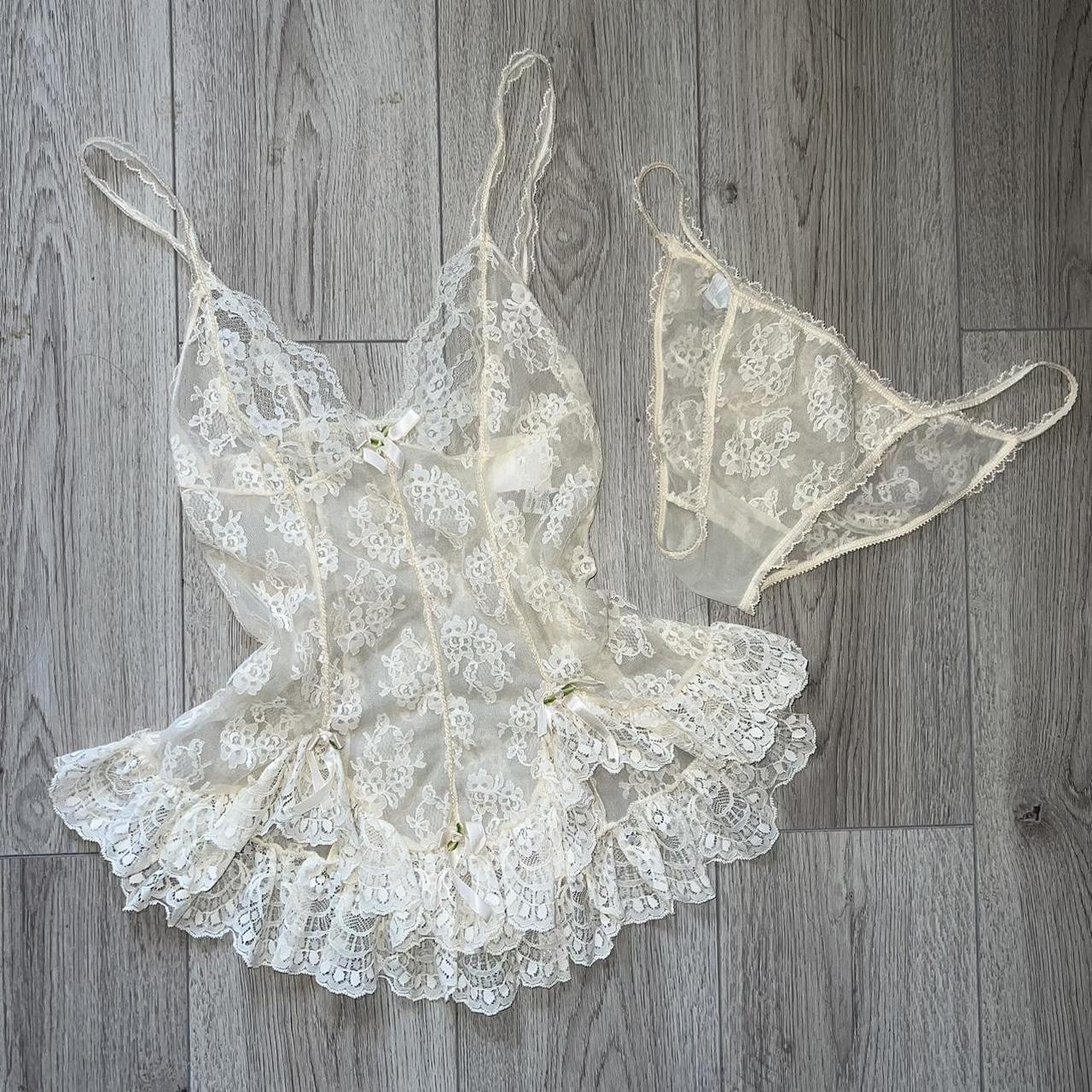 Vintage lace lingerie set The most stunning little... - Depop