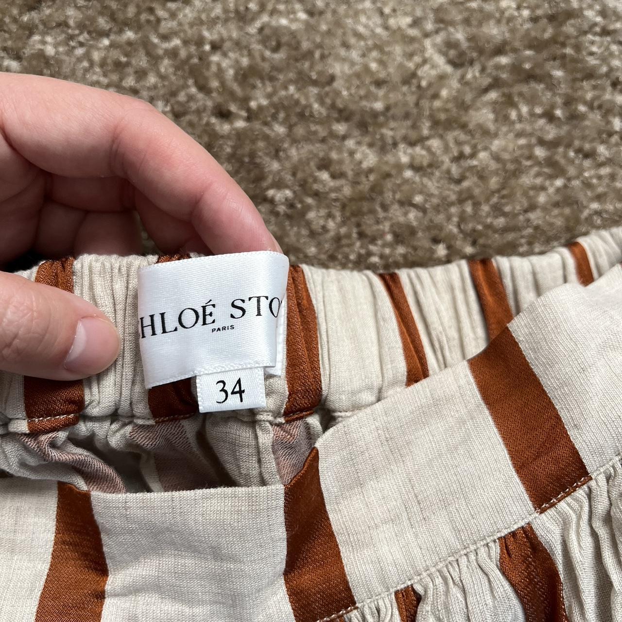 Chloé Stora Women's White and Burgundy Skirt (3)