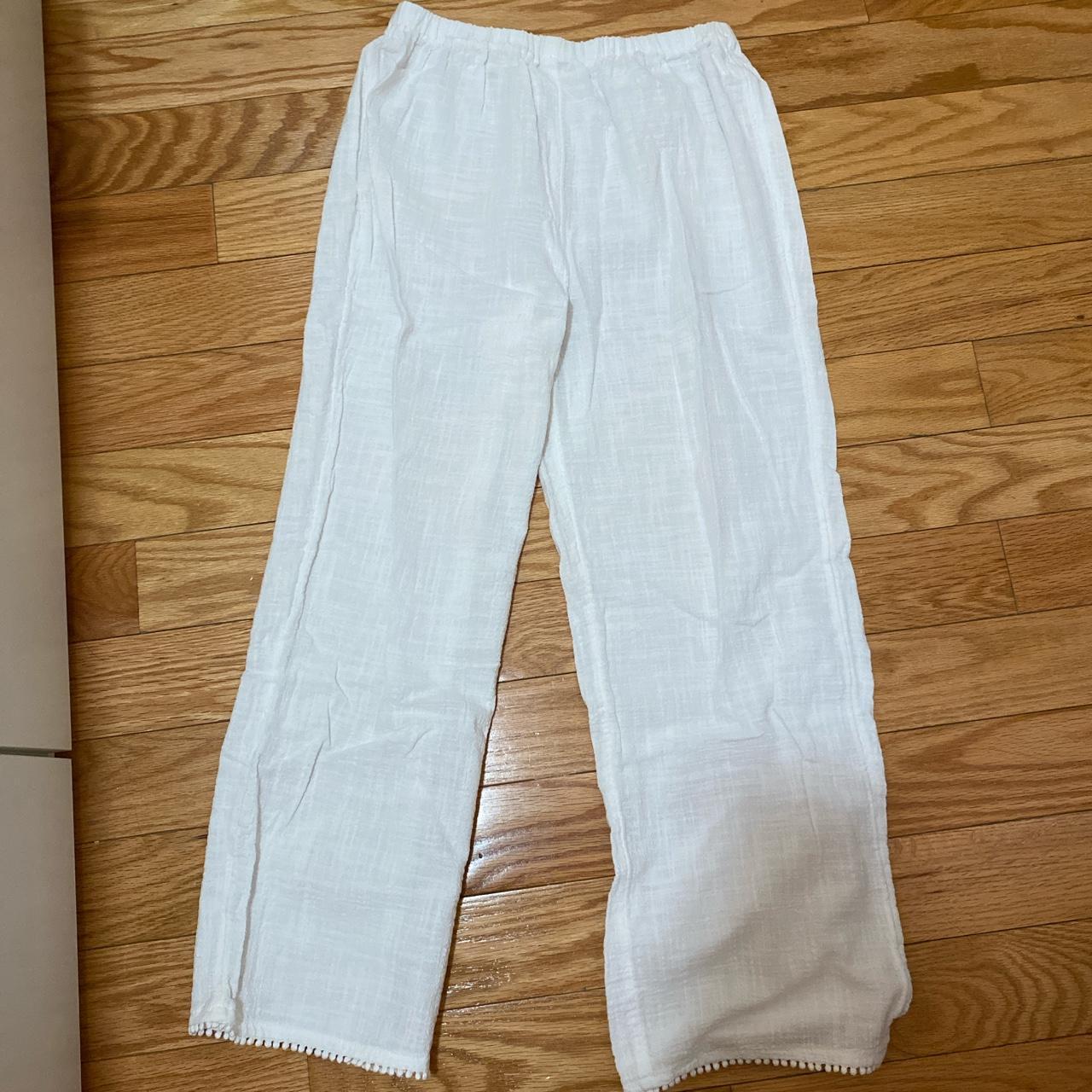 White linen(ish) beach airy light pants! - they’re... - Depop