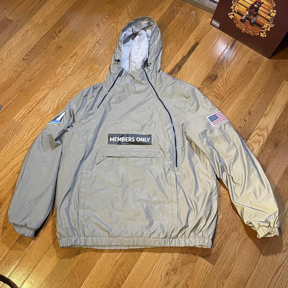 Members only Space Suit Silver Reflective Pullover - Depop